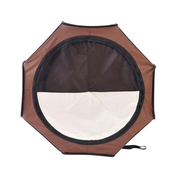 37cmx37cmx95 Cm Fabric Pet Dog Playpen - Brown/Cream