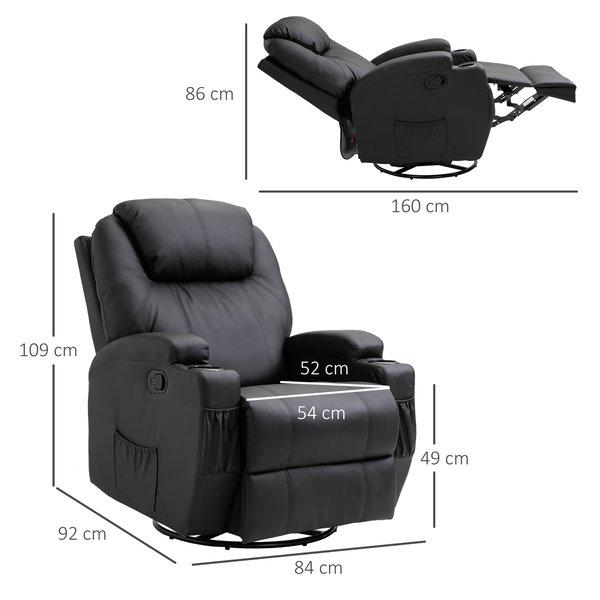 Faux Leather Electric 8-Point Vibration Massage Recliner Sofa Chair With Remote