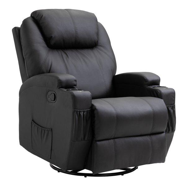 Faux Leather Electric 8-Point Vibration Massage Recliner Sofa Chair With Remote