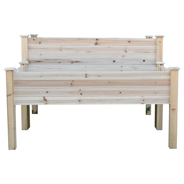 2 PCS Fir Wood Raised Planter Flower Bed