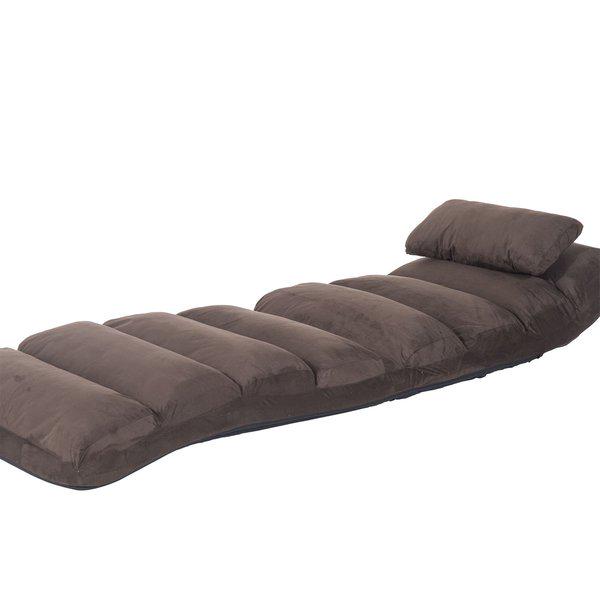 Folding Floor Sofa Bed Adjustable Lounger Sleeper Futon Mattress Chair W/Pillow - Brown