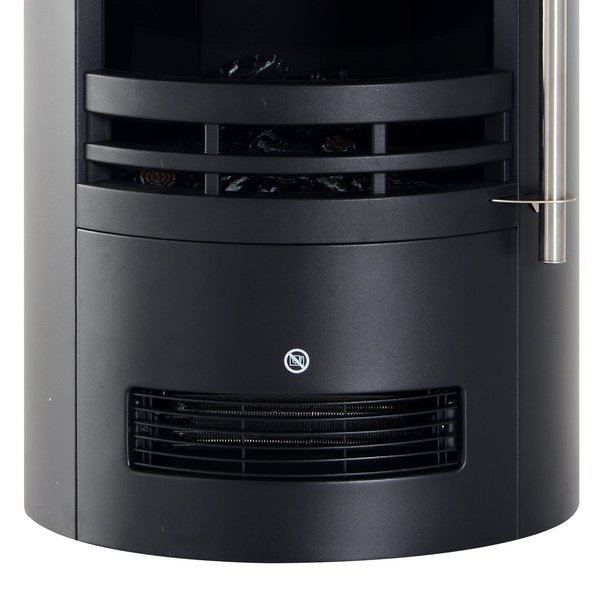 Freestanding Electric Fireplace Heater W/ Thermostat Control, 1000W/2000W - Black