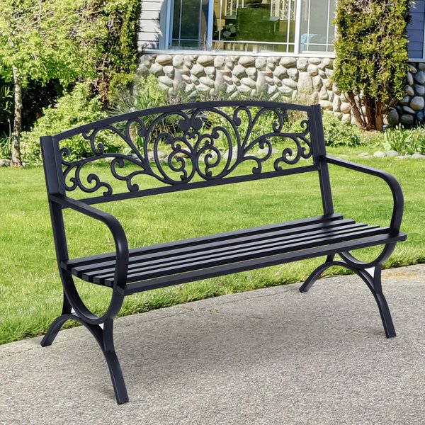 Garden Bench, Steel-Black