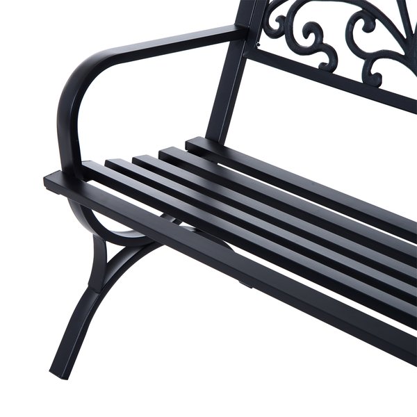 Garden Bench, Steel-Black