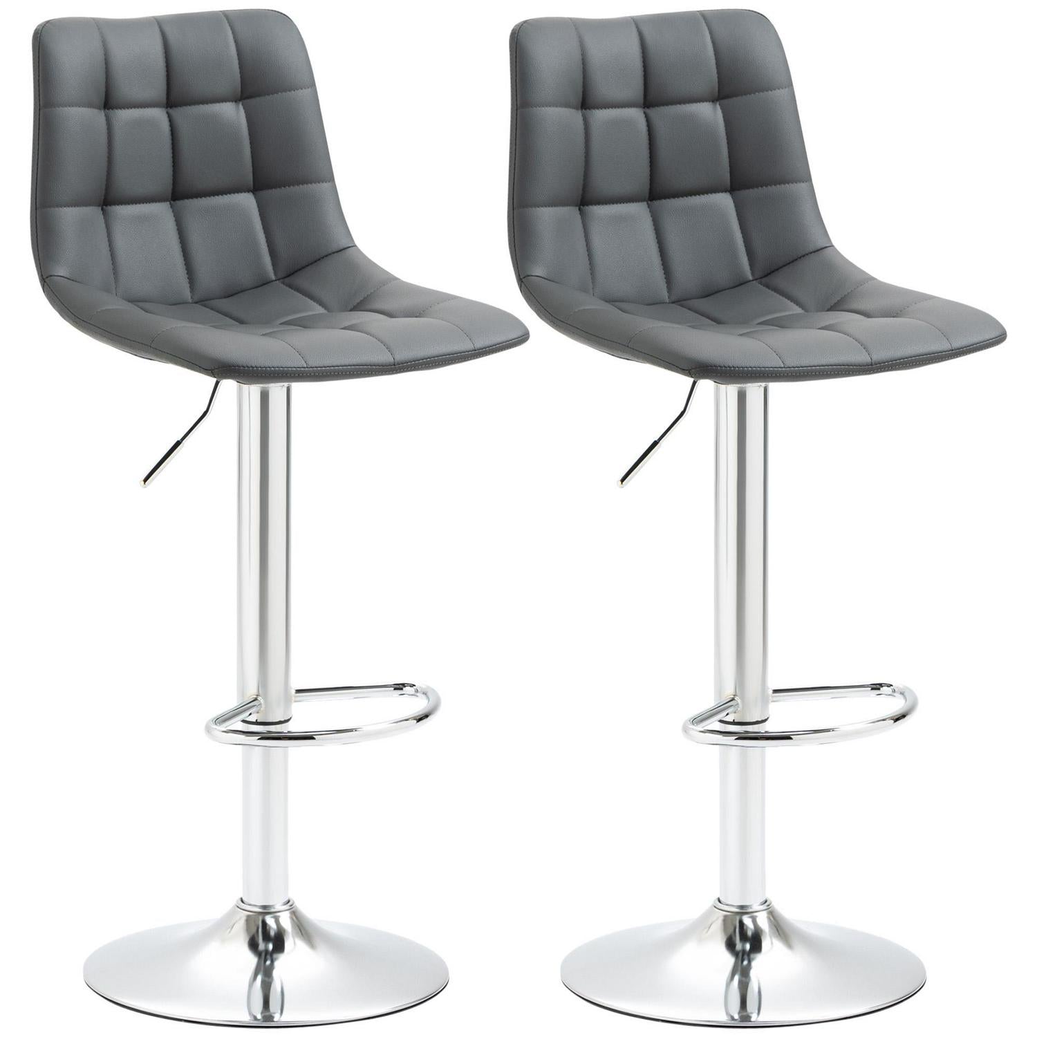 Set Of 2 Breakfast Bar Stools - Grey