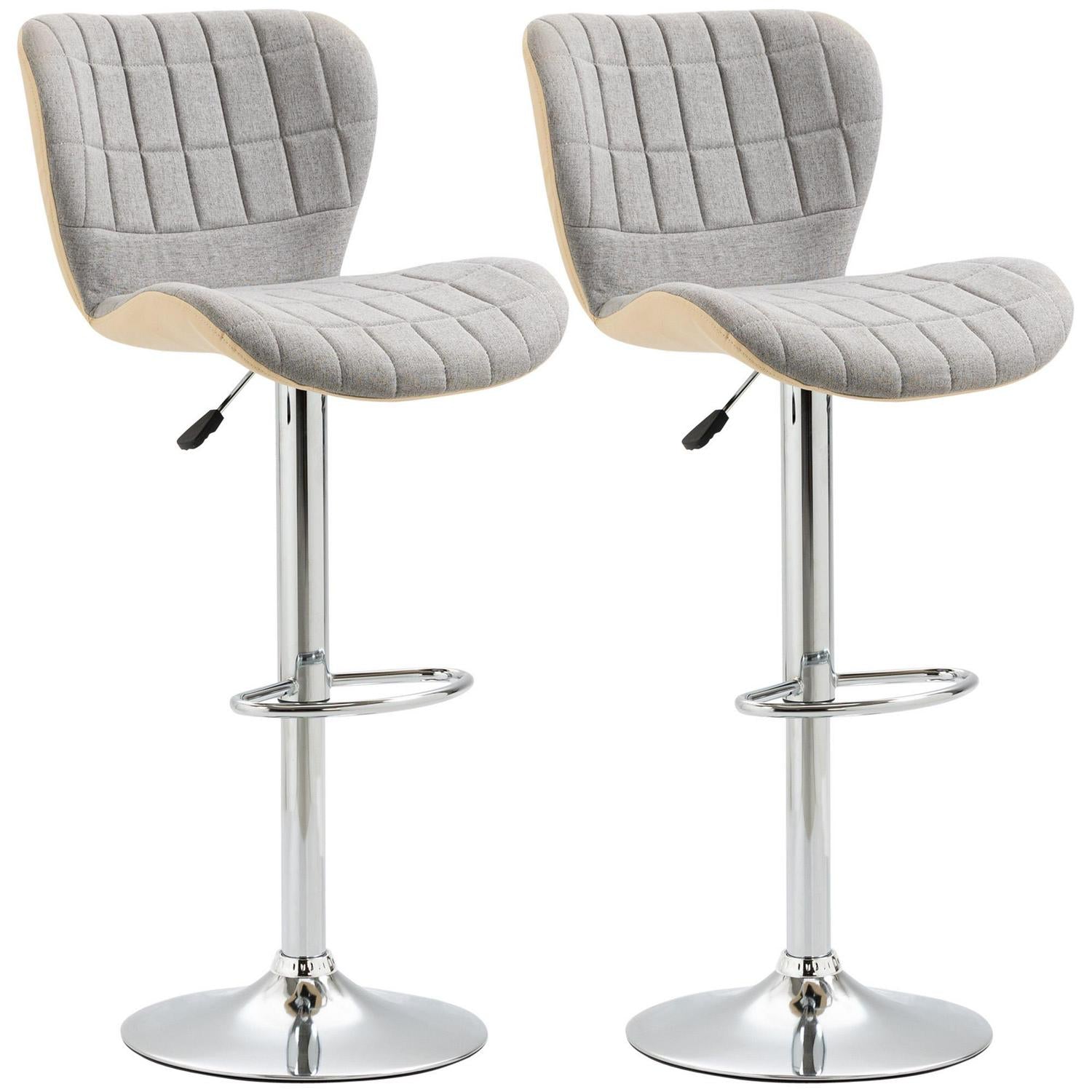 Breakfast Bar Stools Set Of 2 - Light Grey