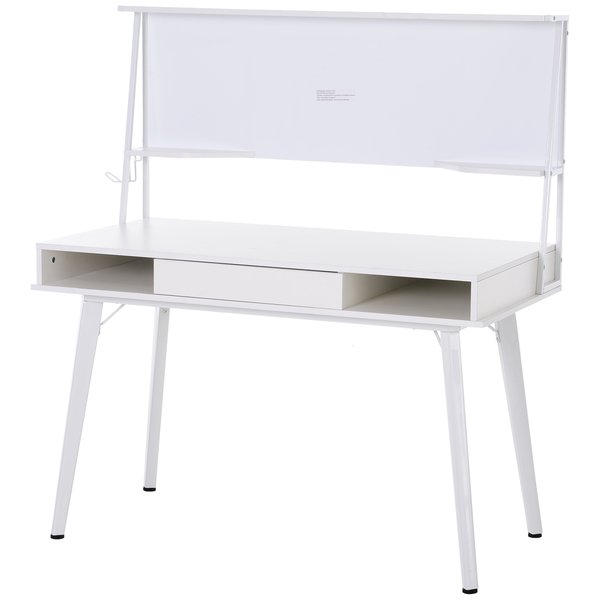 Heavy Duty Office Computer Desk w/Whiteboard MDF- White