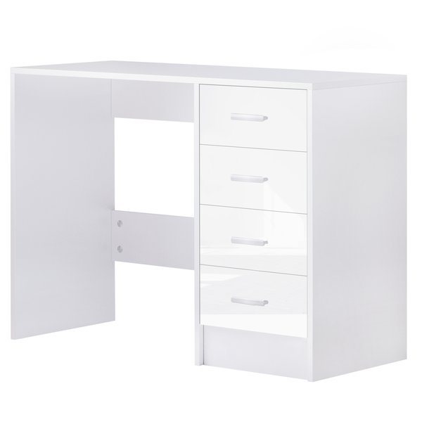 High Gloss 4 Drawers Table- White