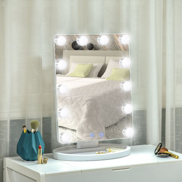 Hollywood Light Up Vanity Makeup Mirror W/ LED Lights For Dressing Table