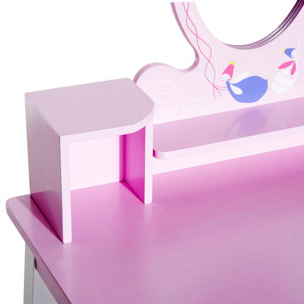 Kids Dressing Table W/Stool Set - Pink