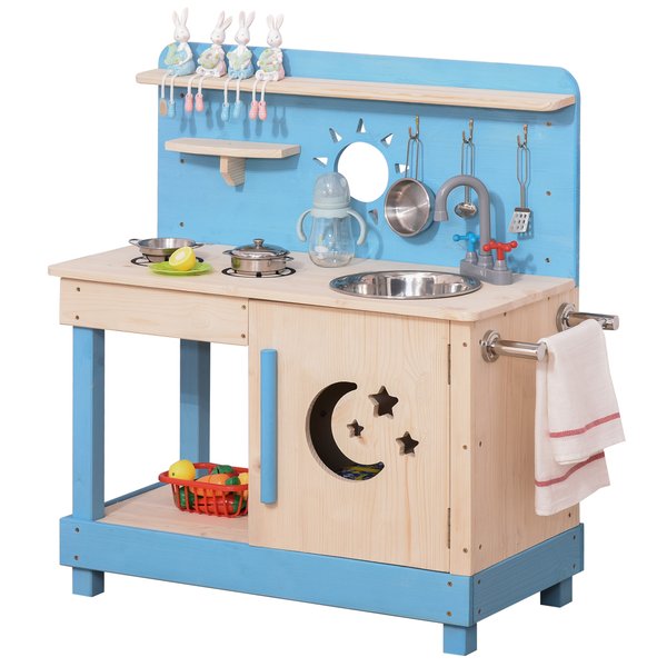 Kids Kitchen Playset With Pretend Pots And Pans