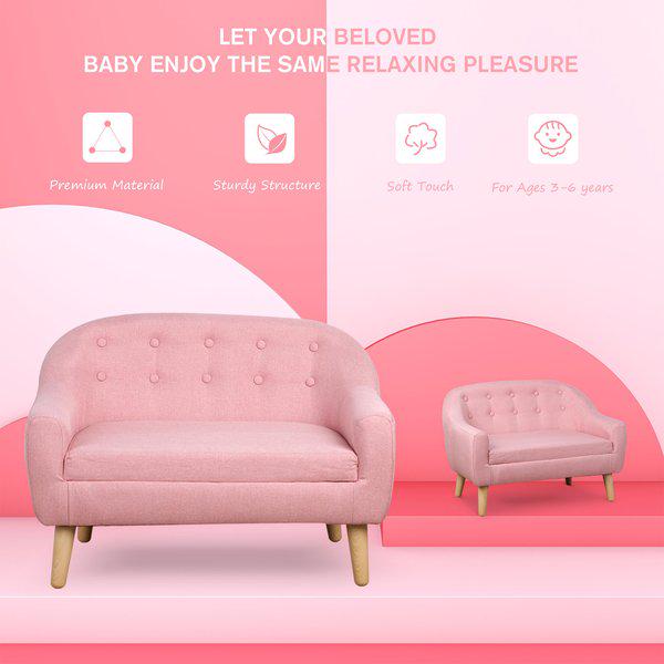 Kids Mini Sofa Children Armchair Seating Bedroom Playroom Furniture - Pink