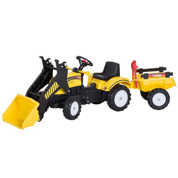 Kids Pedal Go Kart Excavator - Yellow