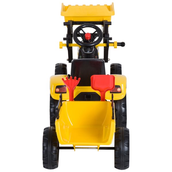 Kids Pedal Go Kart Excavator - Yellow