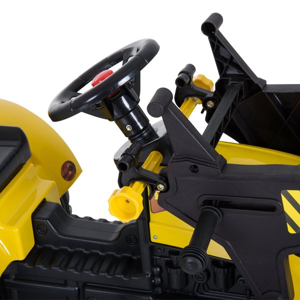 Kids Pedal Go Kart Excavator - Yellow