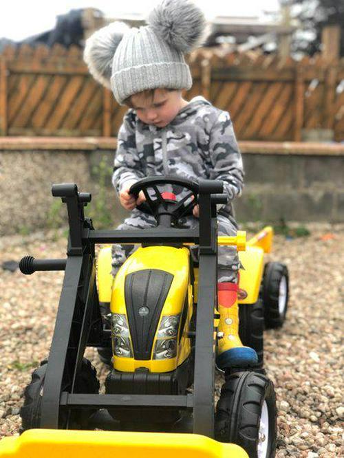 Kids Pedal Go Kart Excavator - Yellow