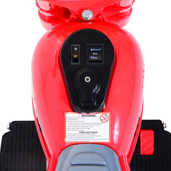 6V Kids Ride On Electric Motorcycle - Red