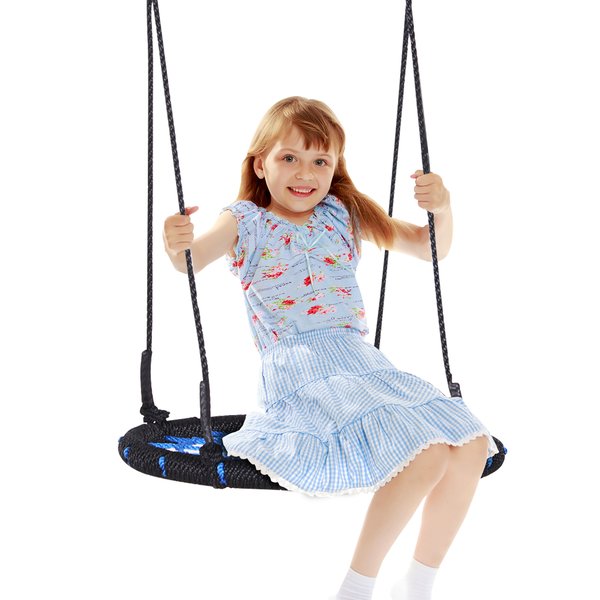 60x5H Cm. Kids Spider Web Swing -Black/Blue