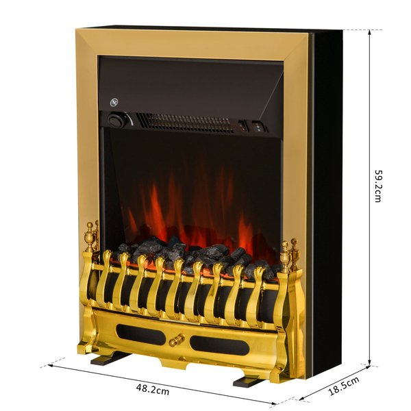 LED Flame Electric Fire Place - Golden