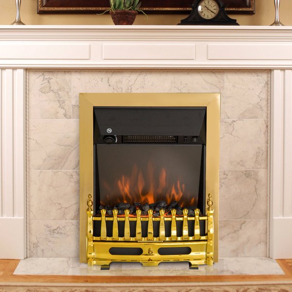 LED Flame Electric Fire Place - Golden