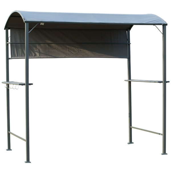 Metal Frame Outdoor BBQ Canopy - Grey