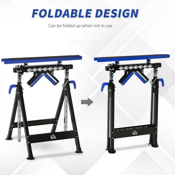 Multi-Function Workbench Ball Support Stand Roller Trestle, Height Adjustable