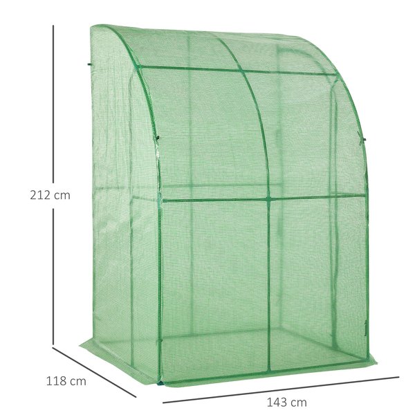 Outdoor Medium Plant Green House W/Zippered Doors Strong Cover 143x118x212cm