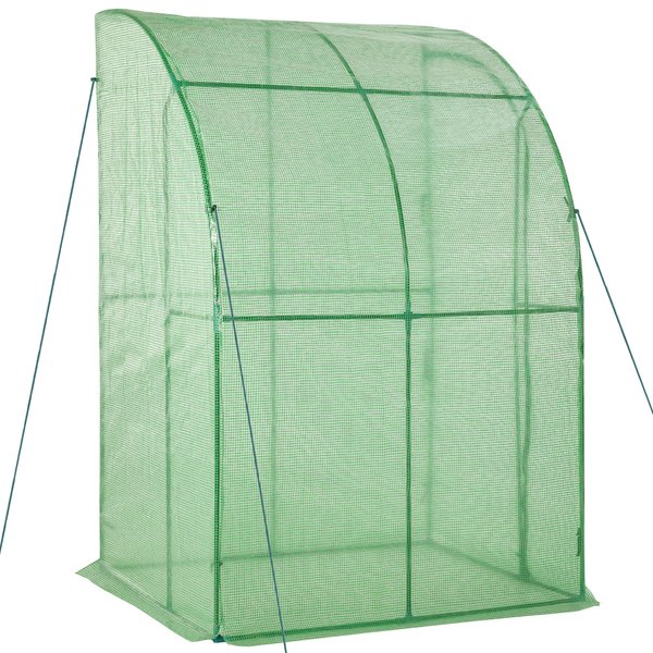 Outdoor Medium Plant Green House W/Zippered Doors Strong Cover 143x118x212cm