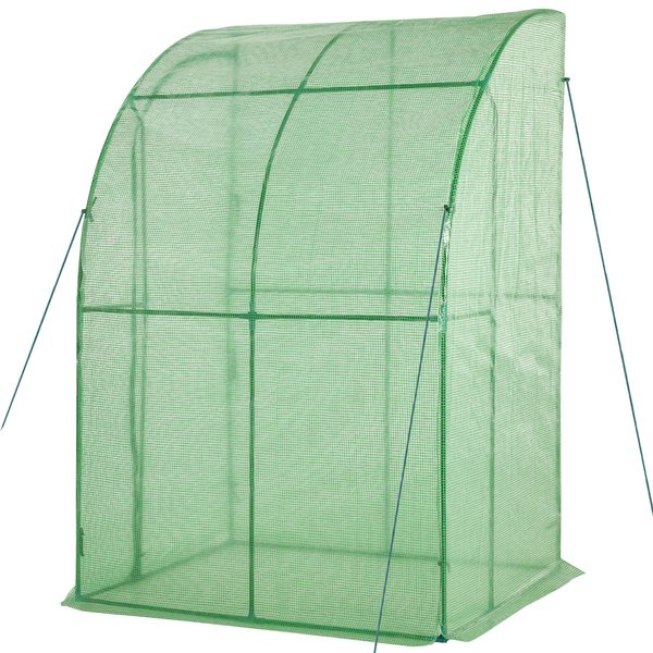 Outdoor Medium Plant Green House W/Zippered Doors Strong Cover 143x118x212cm