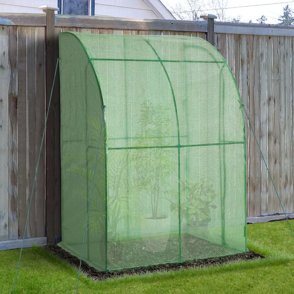 Outdoor Medium Plant Green House W/Zippered Doors Strong Cover 143x118x212cm