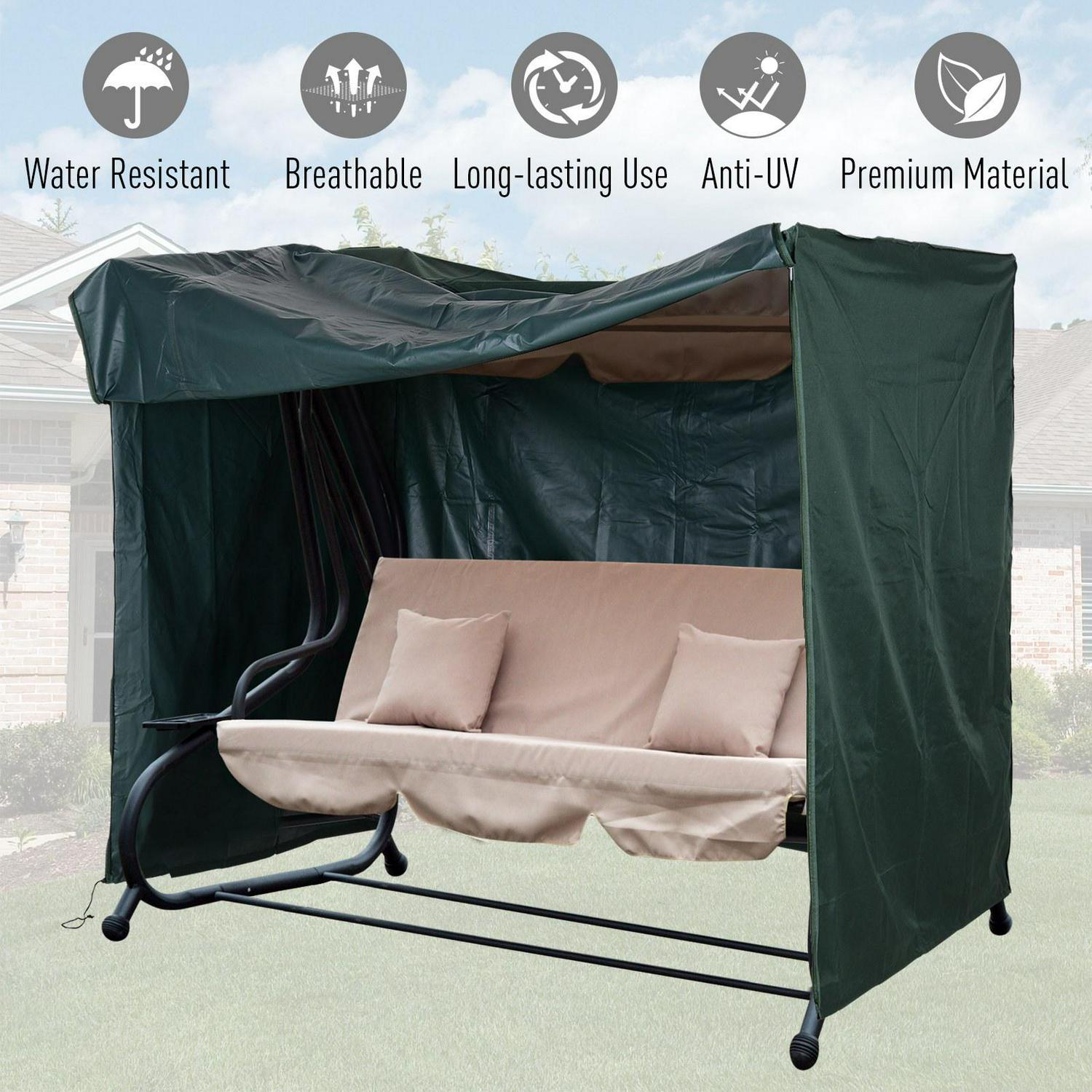 164cm Height Oxford Polyester Waterproof Swing Chair Cover Green