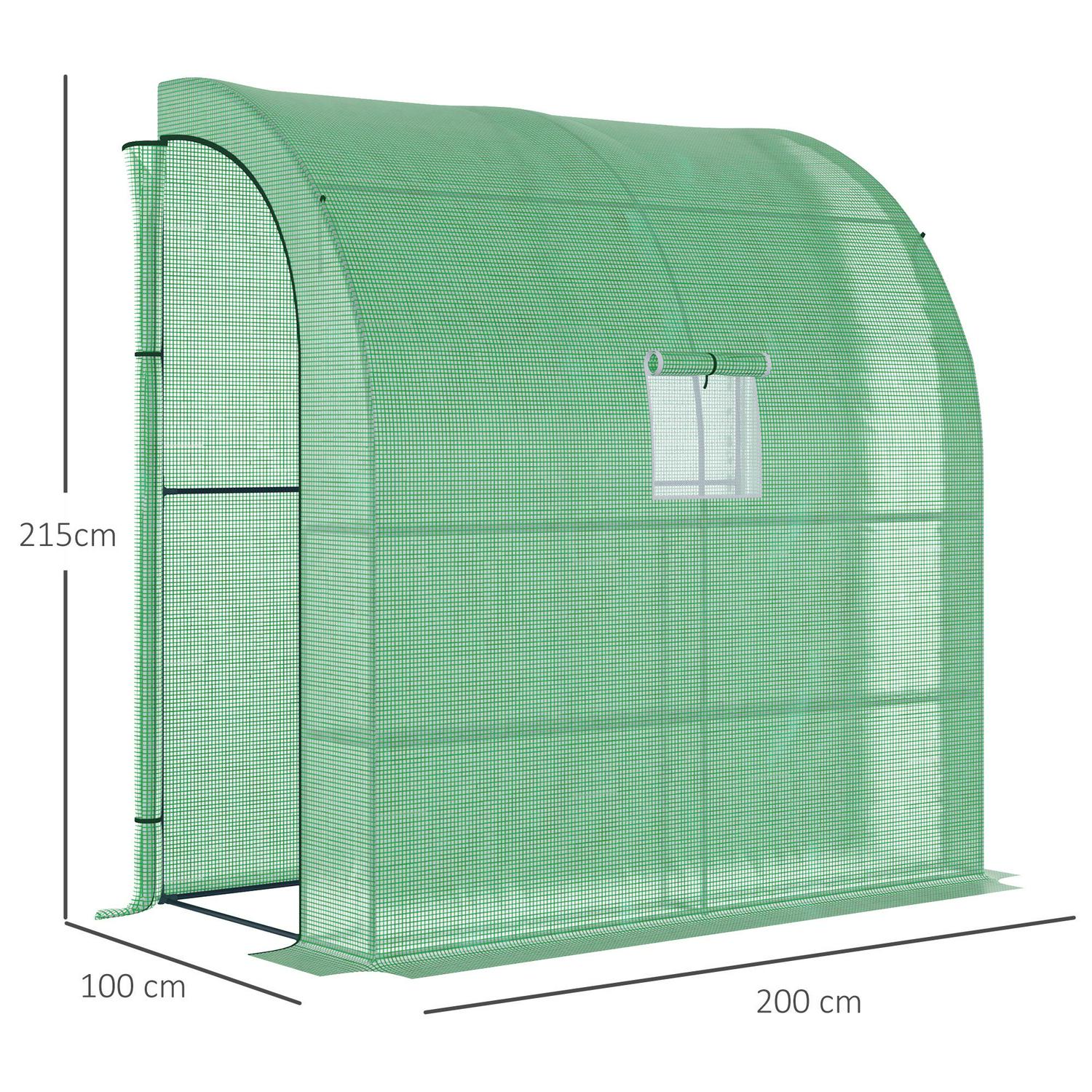 Outdoor Walk-In Lean To Wall Tunnel Greenhouse With Door