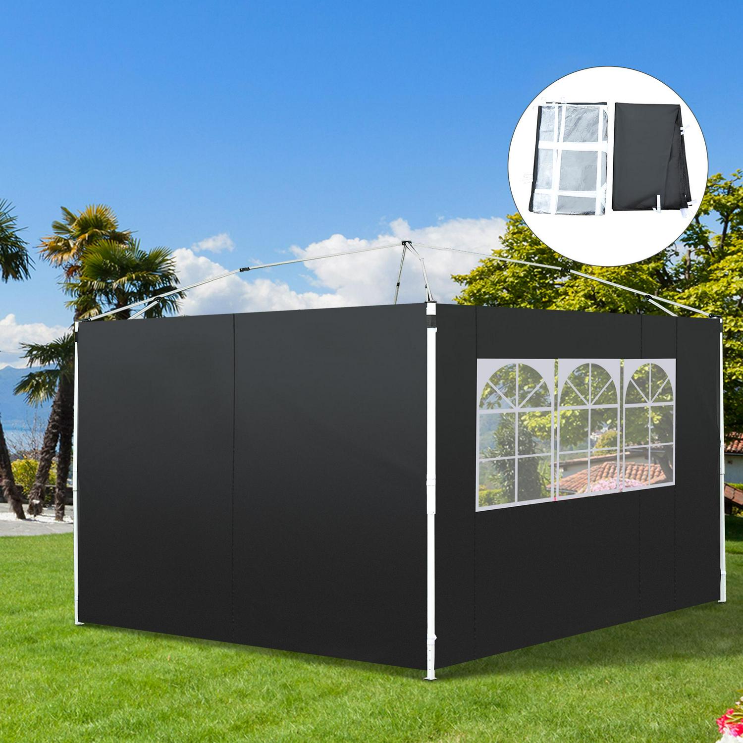 Gazebo Replaceable Exchangeable Side Panel Wall Panels Walls - (Black)