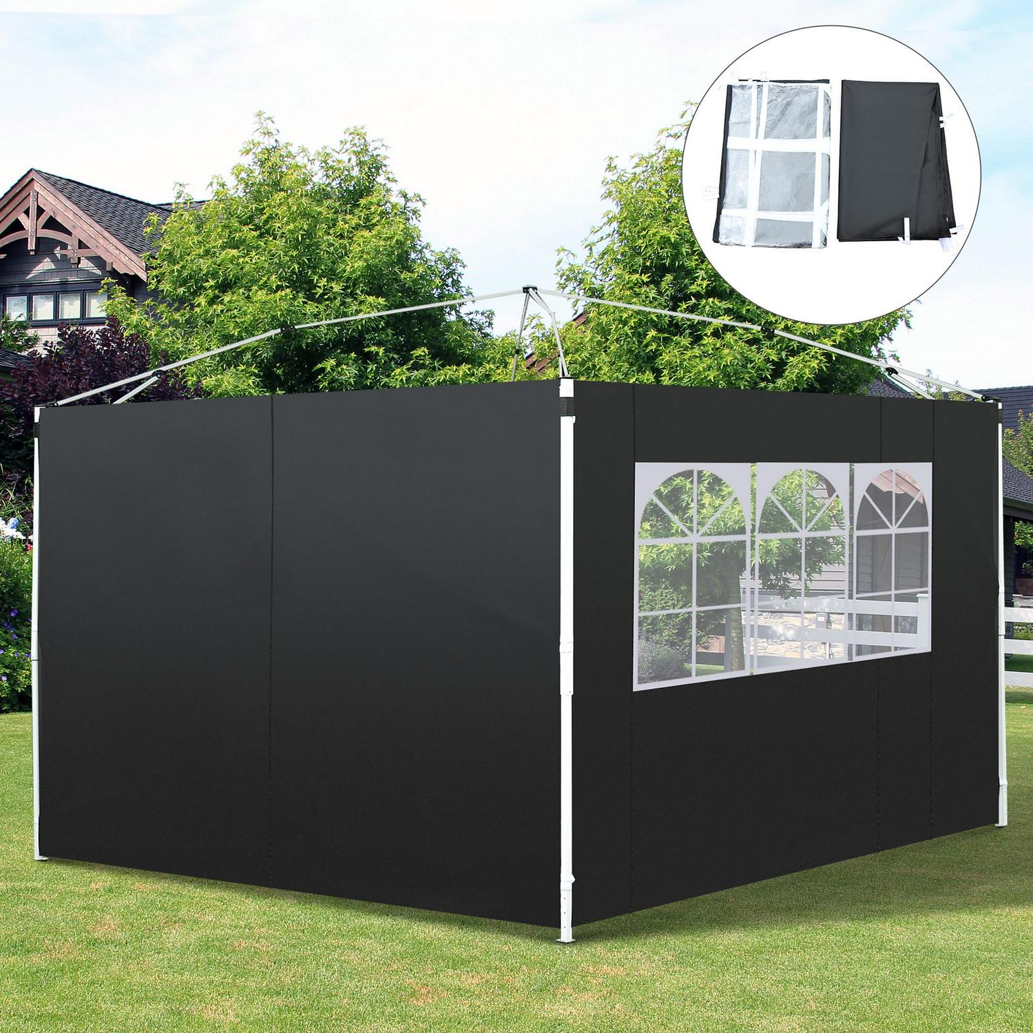 Gazebo Replaceable Exchangeable Side Panel Wall Panels Walls - (Black)