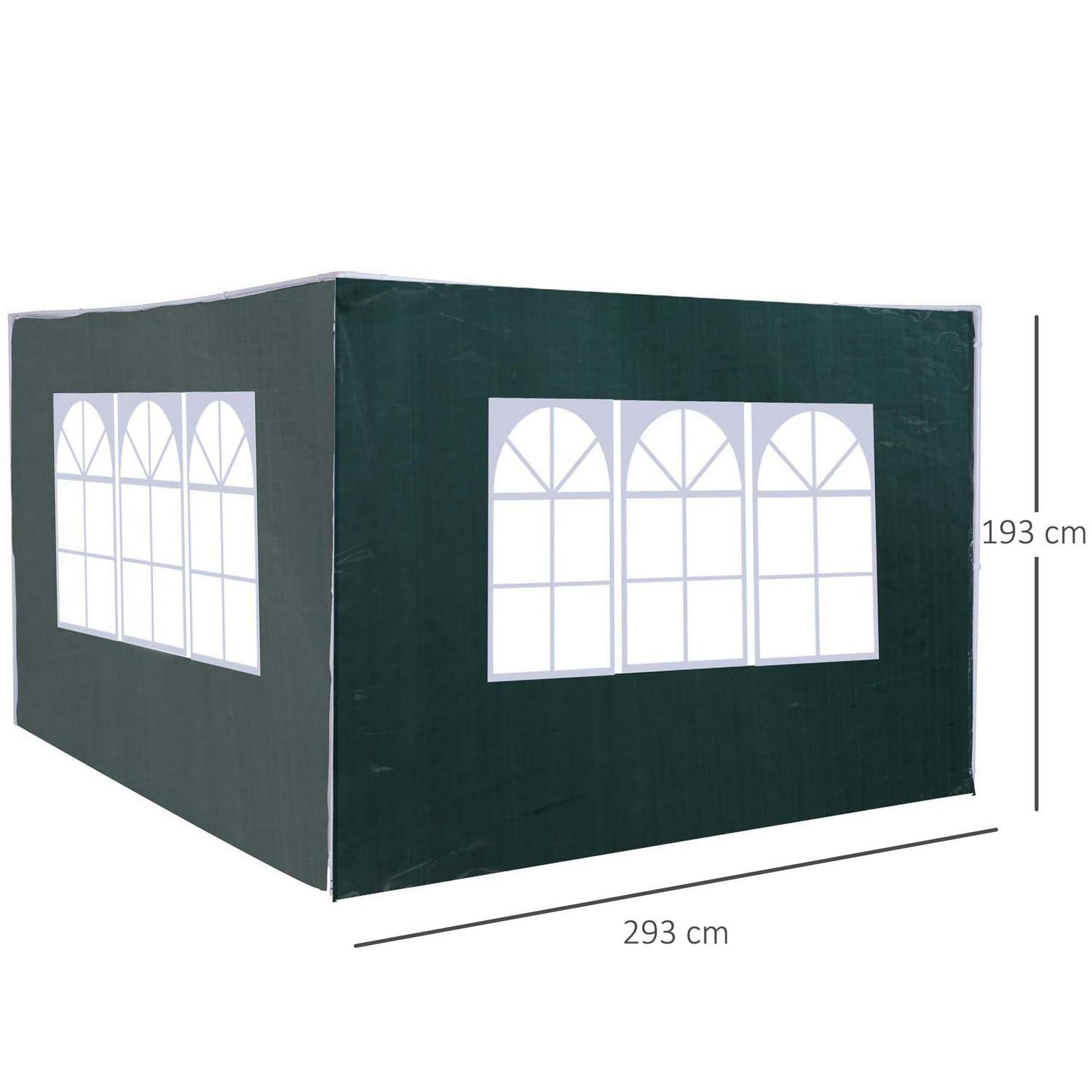 Gazebo Side Panels Canopy Marquee Replacement Exchangeable Walls (Green)