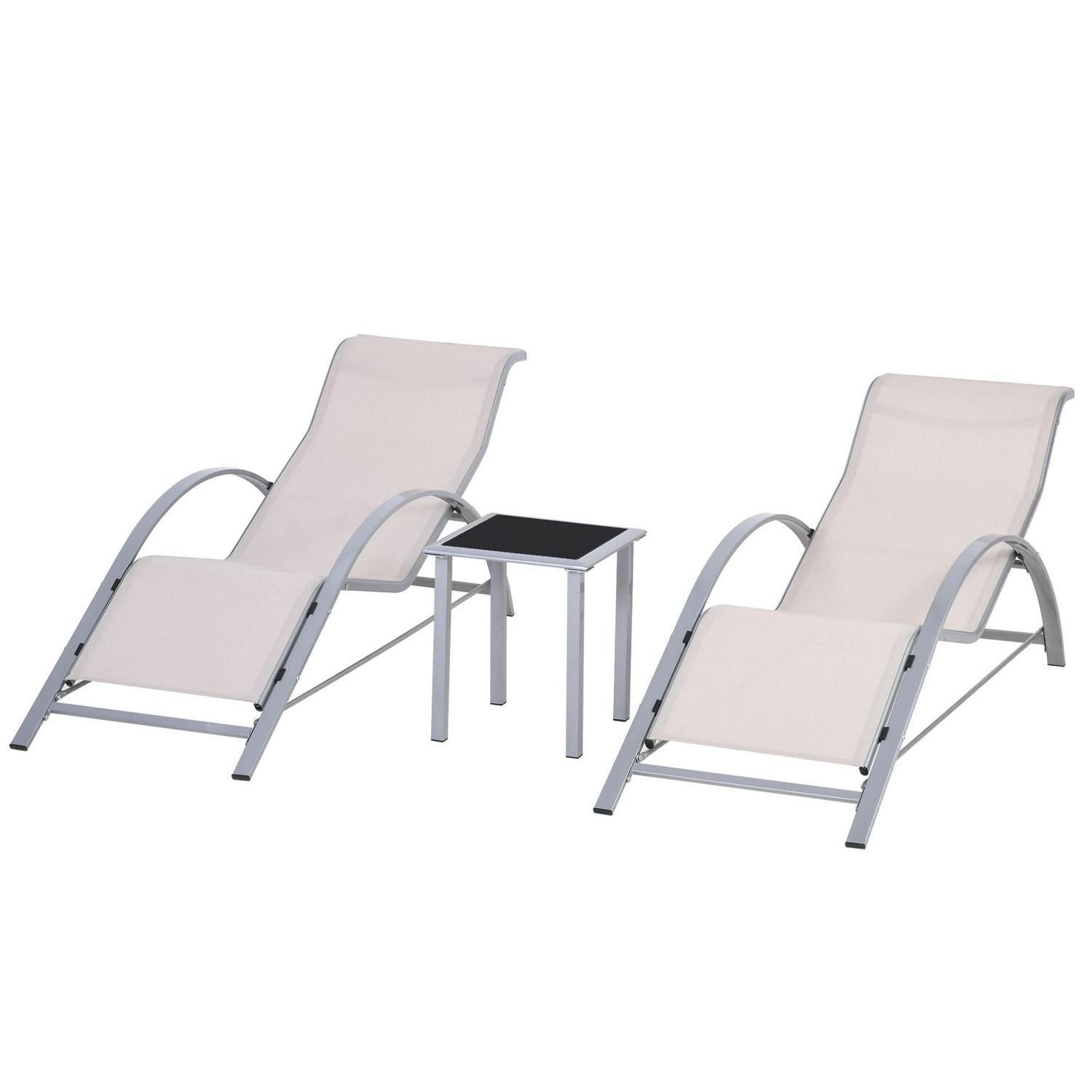 3 PCs Lounge Chair Set - Cream