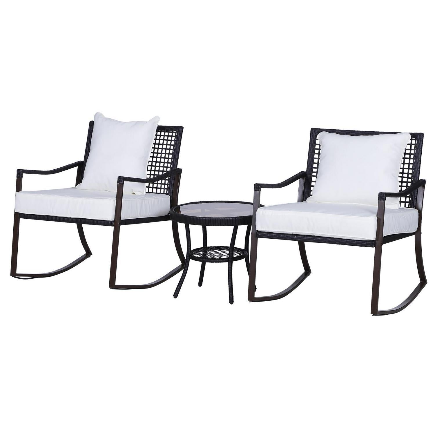 3 Pieces Rattan Bistro Set - Brown