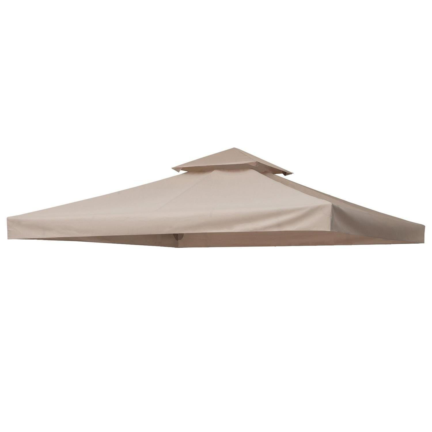 Gazebo Top Cover Double Tier Canopy Replacement Pavilion Roof Deep Beige