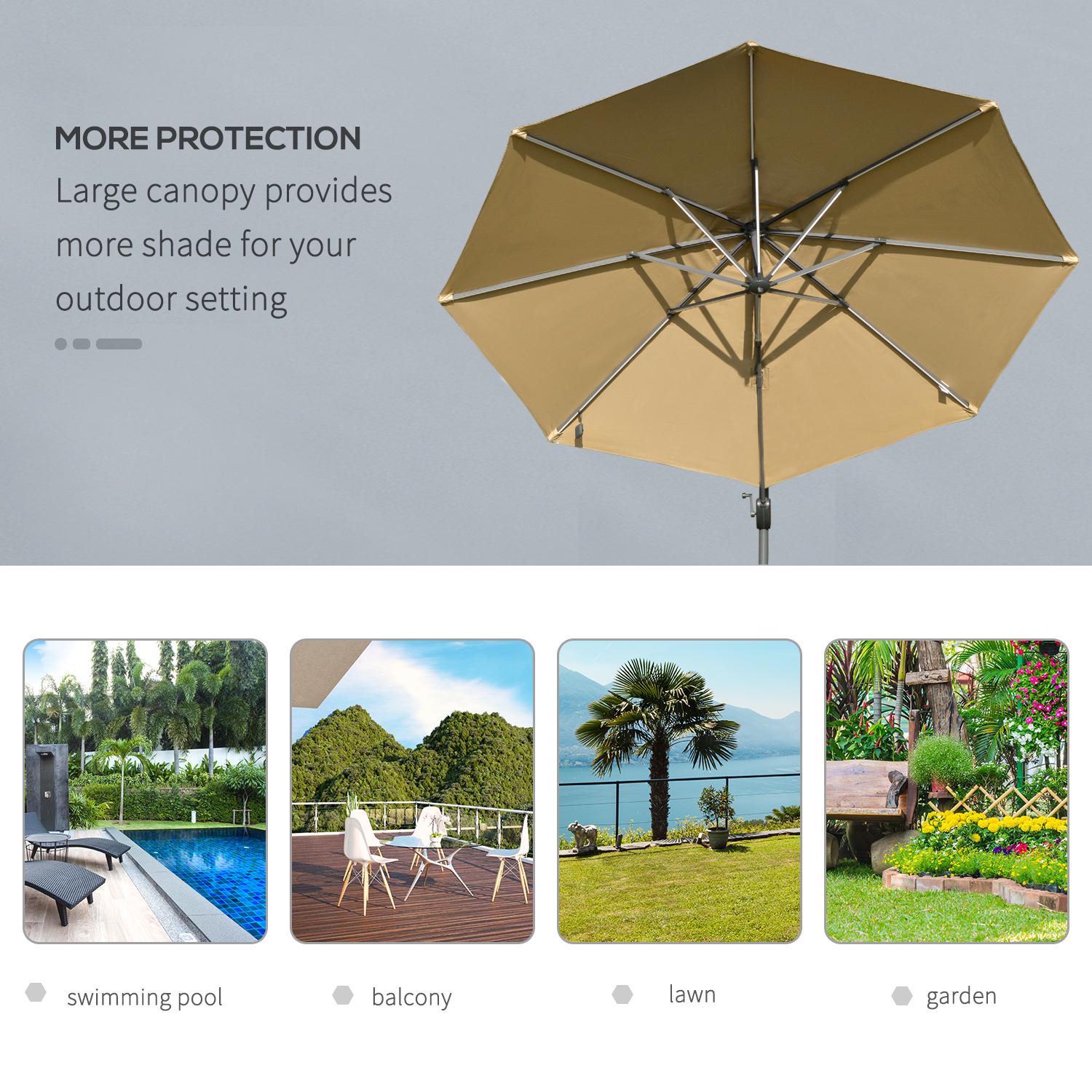 LED Cantilever Parasol - Khaki