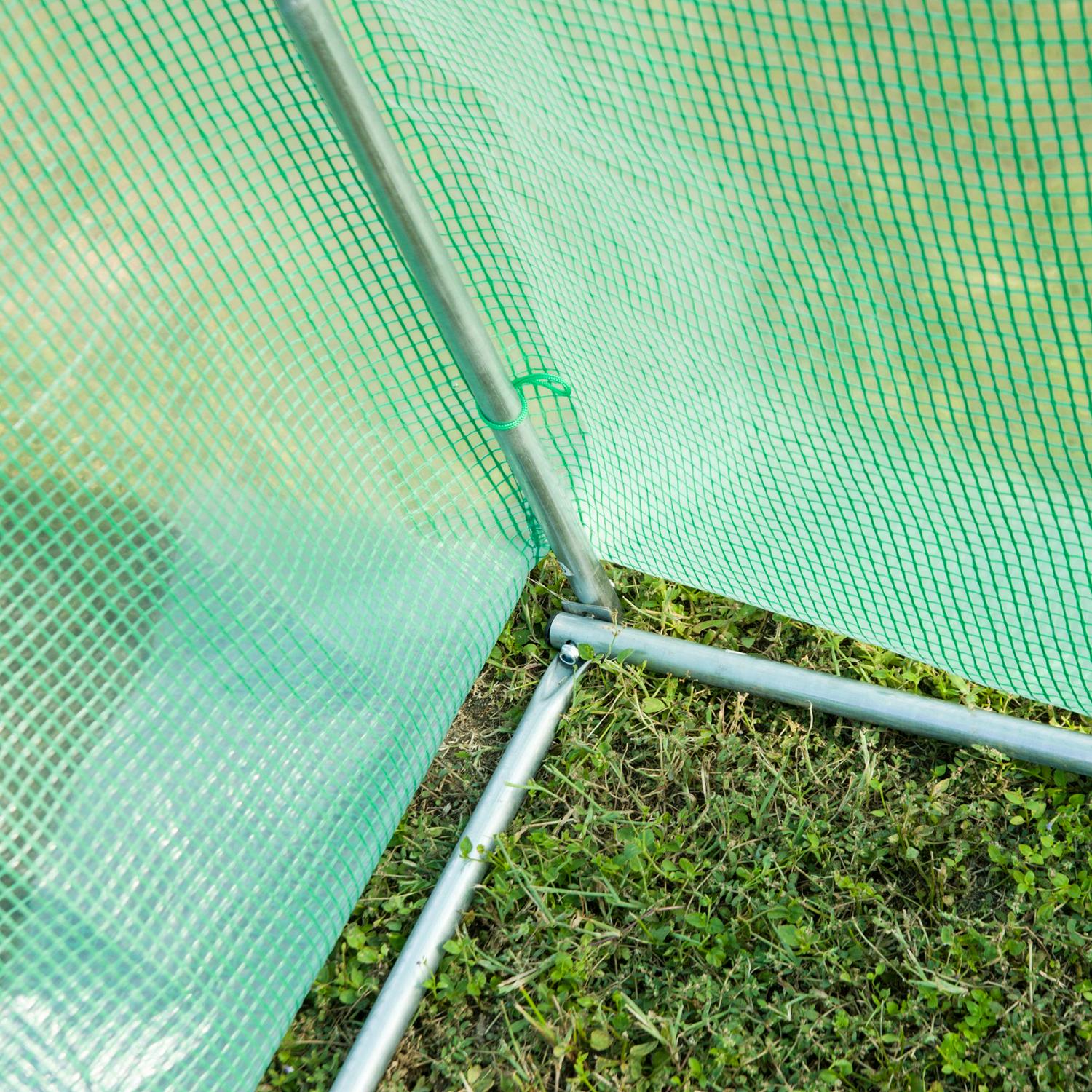 4x2 M Polytunnel Walk-in Greenhouse-Green, PE cloth cover, Galvanized steel frame