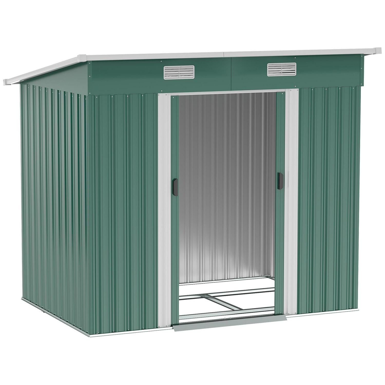 Outdoor Garden Storage Shed, Tool Box For Backyard, Patio And Lawn, Green (6.8 X 4.3)ft