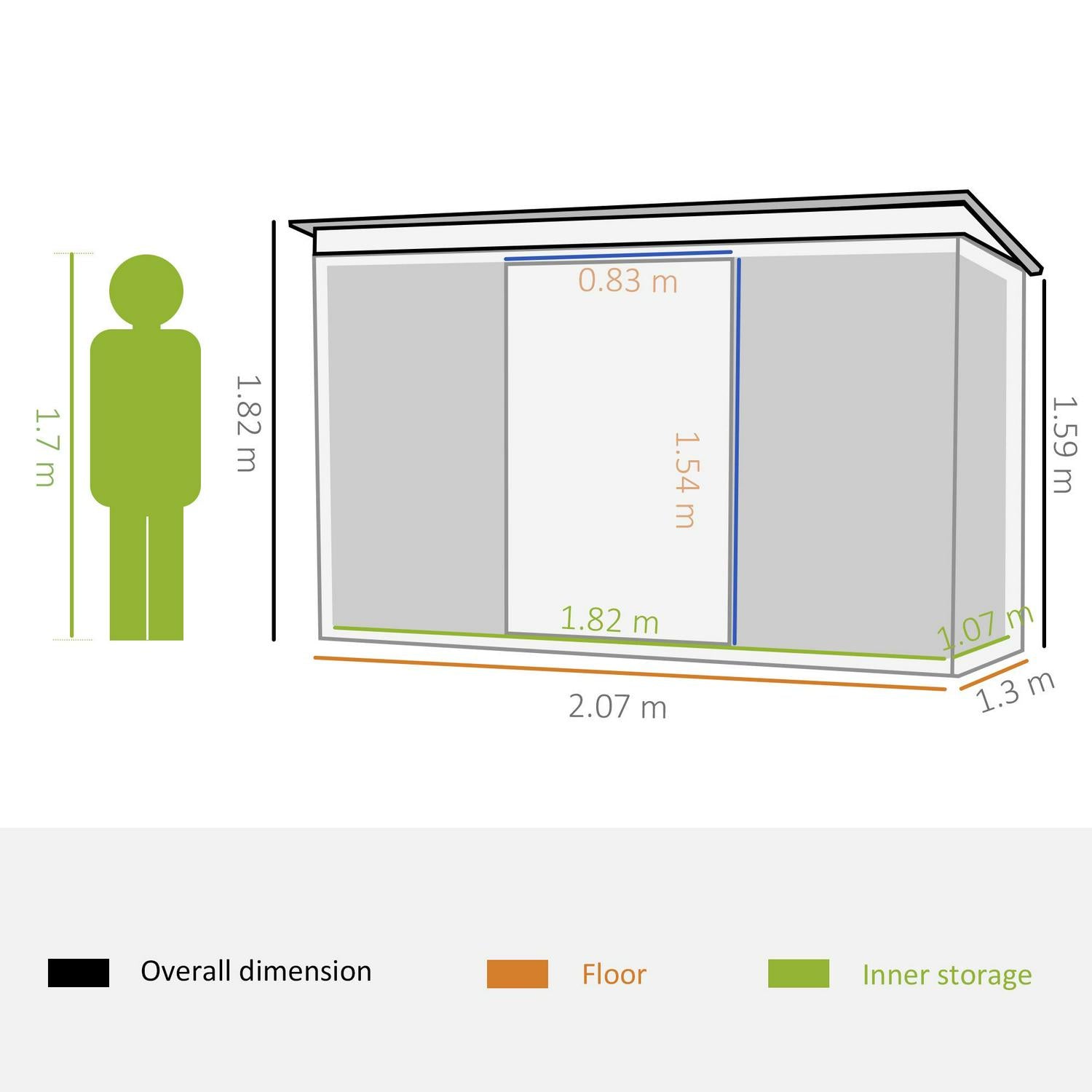 Outdoor Garden Storage Shed, Tool Box For Backyard, Patio And Lawn, Green (6.8 X 4.3)ft