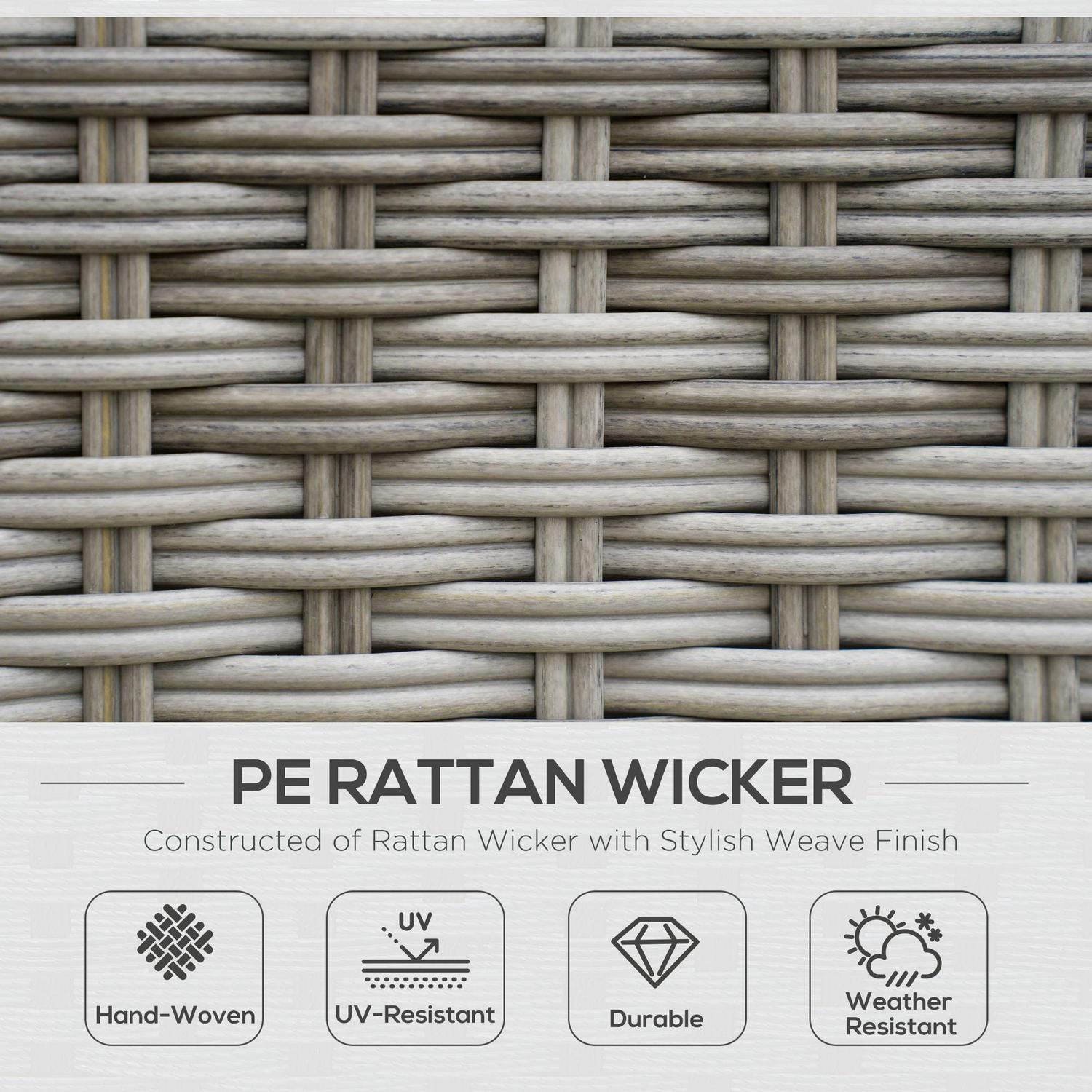 6 Pieces Outdoor PE Rattan Garden Furniture- Grey