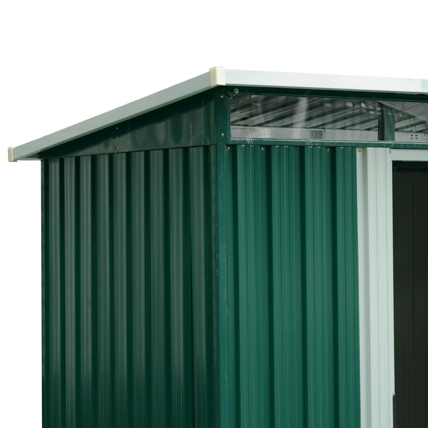 Corrugated Steel Garden Shed - Green 6 X 8ft