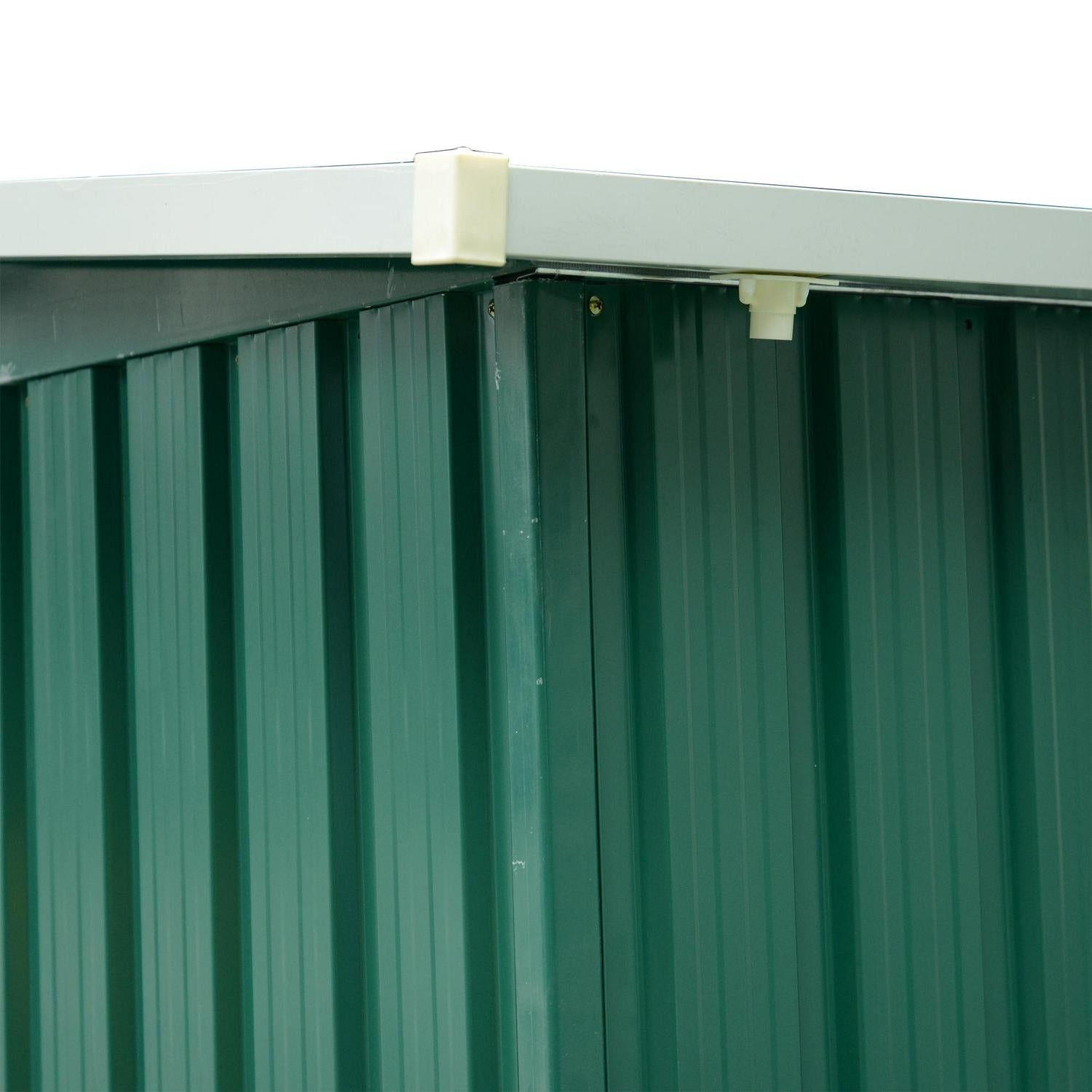 Corrugated Steel Garden Shed - Green 6 X 8ft