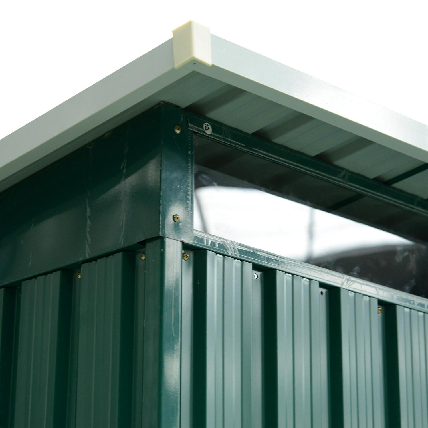 Corrugated Steel Garden Shed - Green 6 X 8ft