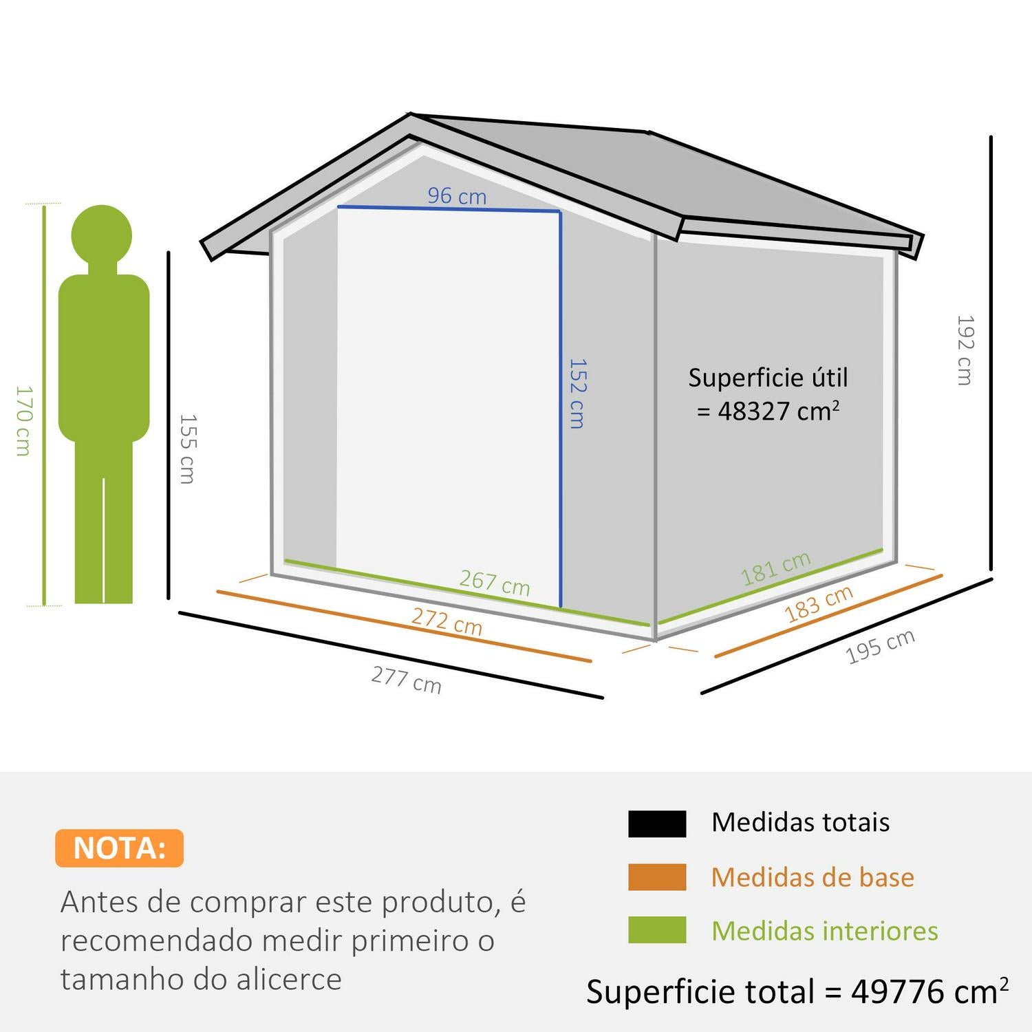 Outdoor Garden Roofed Metal Storage Shed Tool Box With Foundation Ventilation And Doors Light, Grey 9 X 6FT