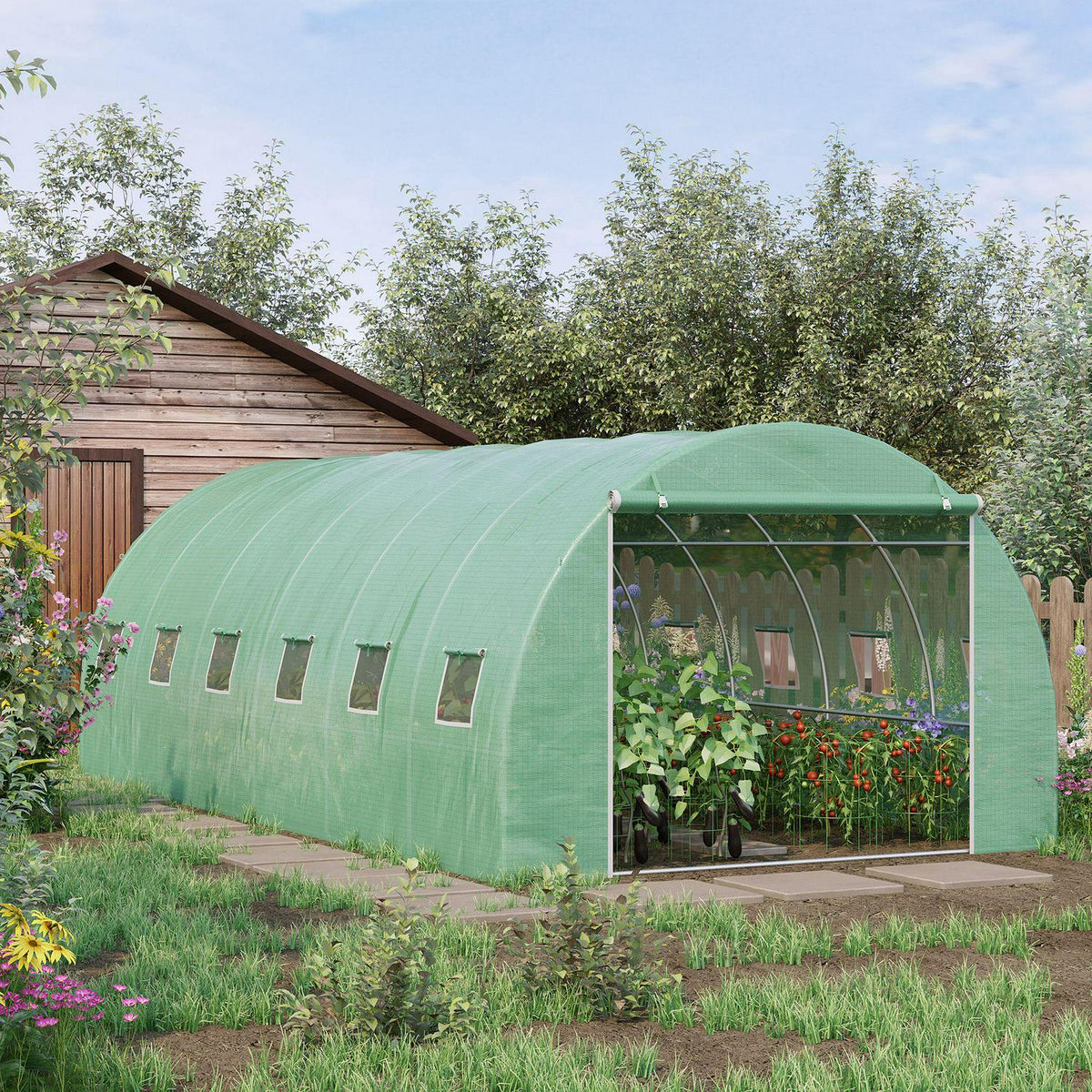 Galvanised Steel Walk-in Greenhouse,Heat Shed, Garden Tunnel, Grow ...