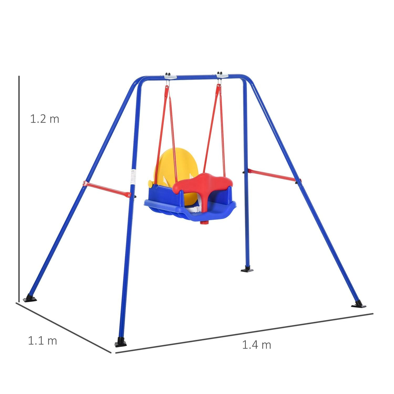 Metal Kids Swing Set With Baby Seat Safety