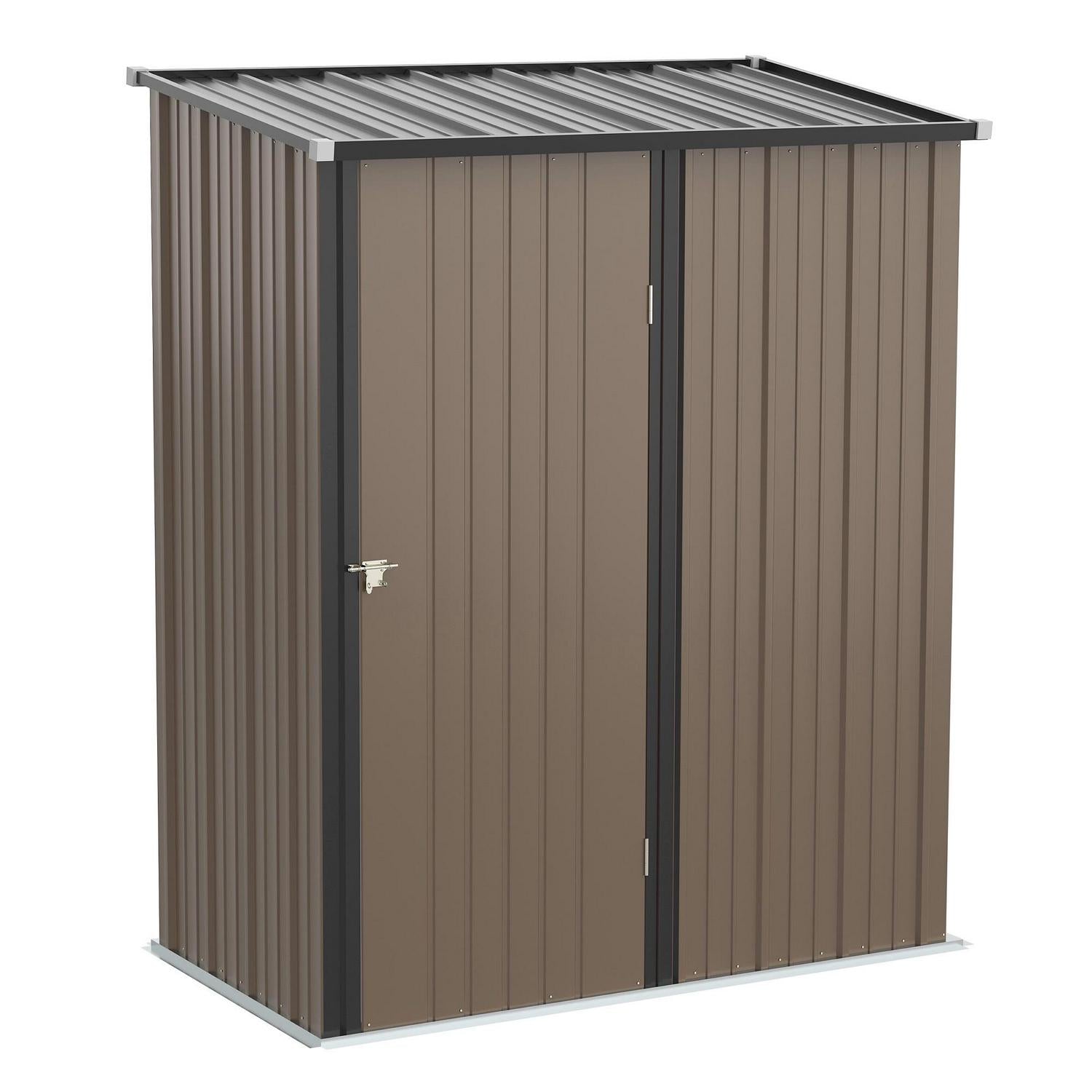 Outdoor Storage Shed Steel Garden W/ Lockable For Backyard Patio Lawn